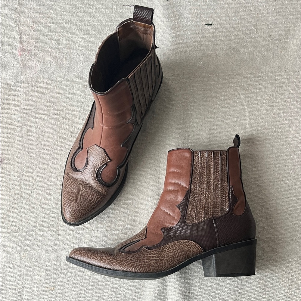 Free People Vegan Cavalier Western Ankle Boots